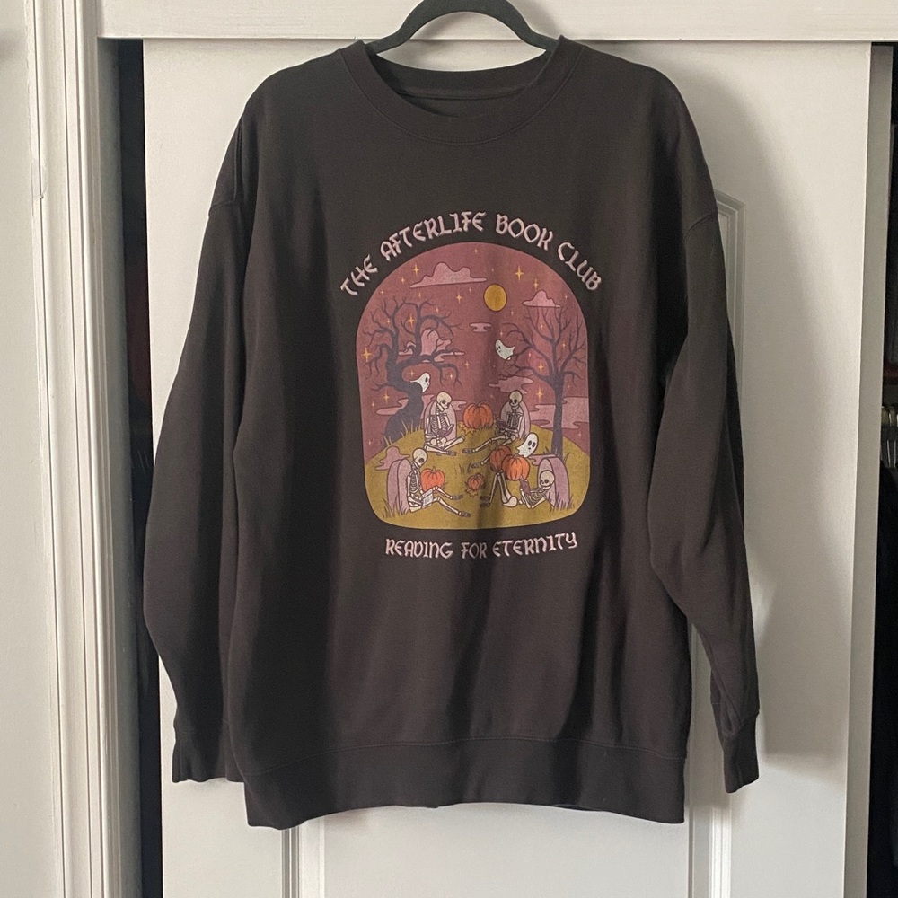 Unbranded Grey Graphic Sweatshirt - Afterlife Book Club